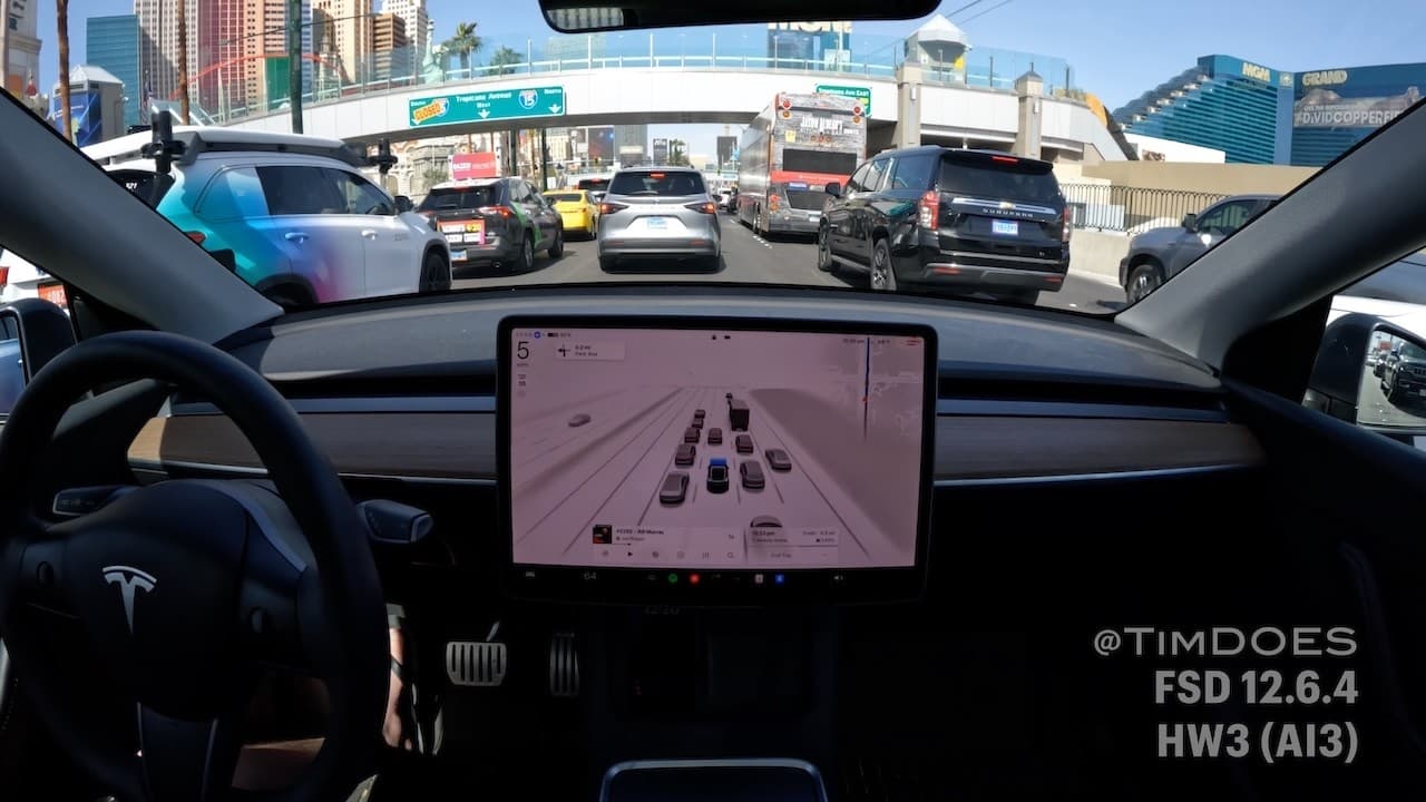 FSD 12.6.4 - Las Vegas Strip - Can it handle same route as 13.2.8?