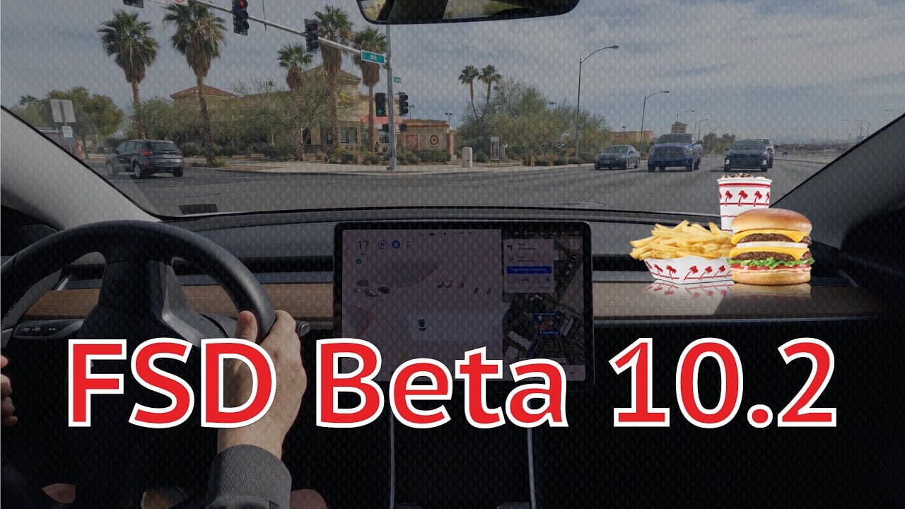 FSD Beta 10.2 takes a quick stop to grab some In-N-Out - Tesla Full Self Driving in 4K (v2021.32.25)